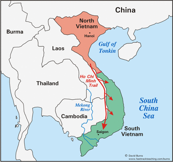 vietnam war map cold history north chinese rings vietcong maps 1954 indochina military did nation usa minh saigon involvement timeline